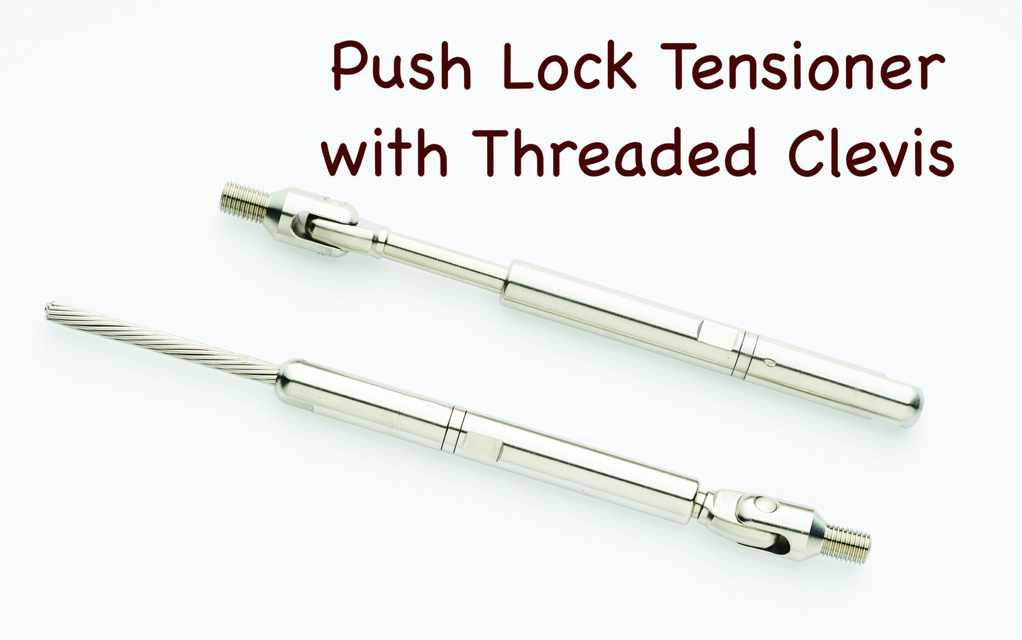 push lock tensioner threaded clevis