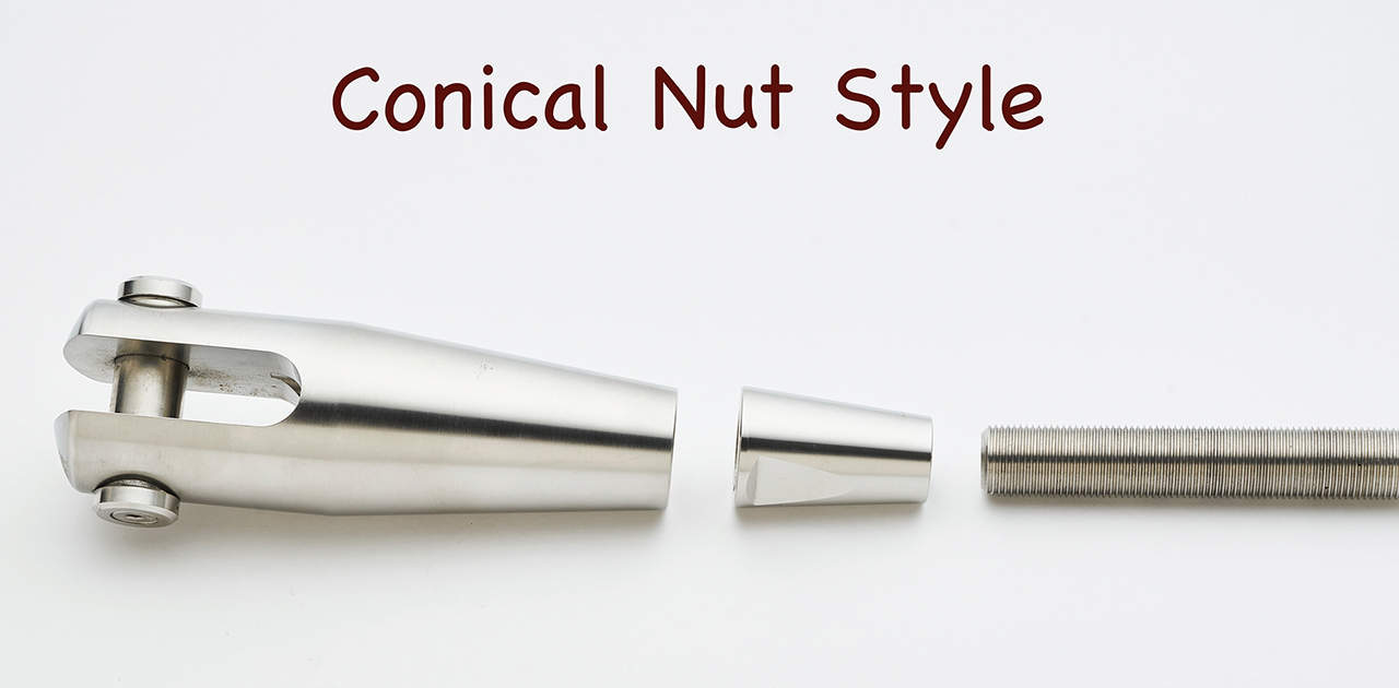 stainless steel conical nut style